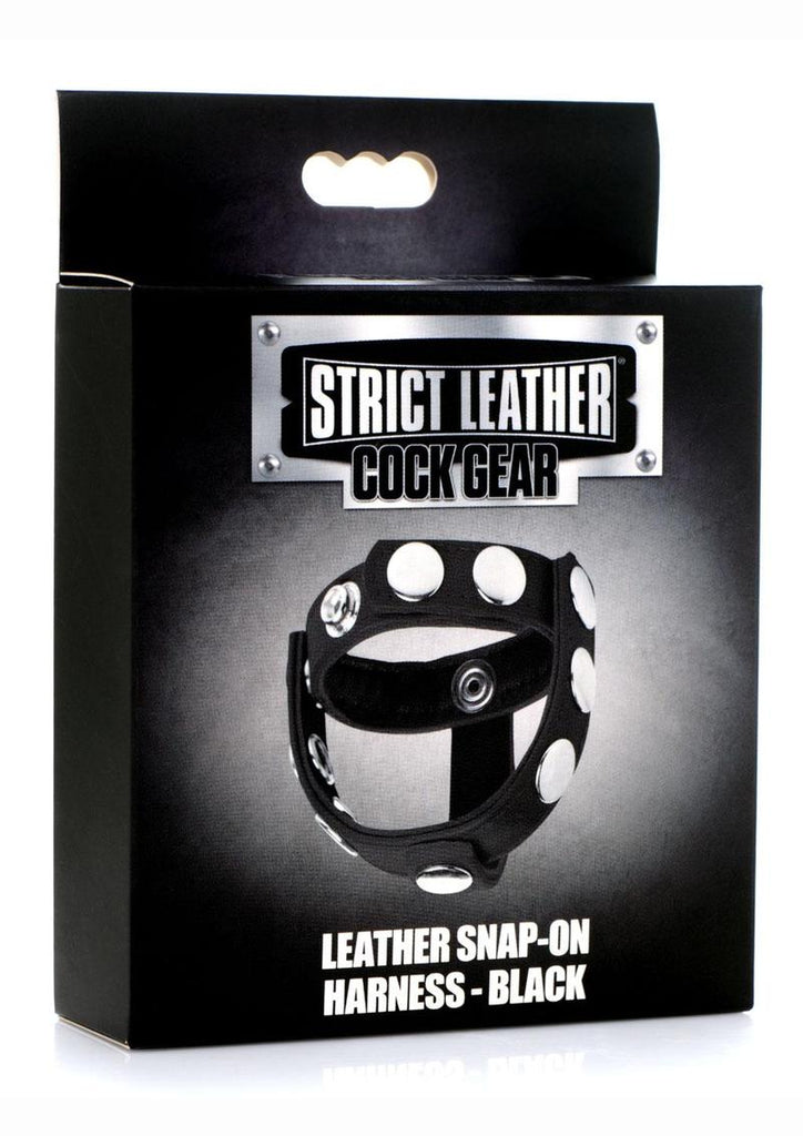 Cock Gear Leather Snap-On Harness - Black