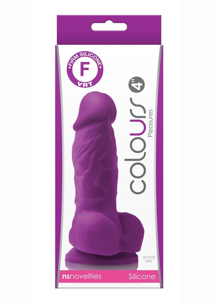 Colours Pleasure Silicone Dildo - Purple - 4in