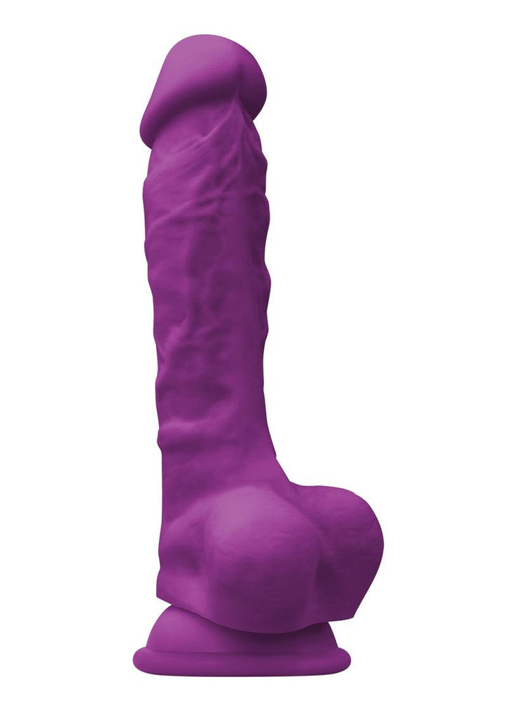 Colours Pleasure Silicone Dildo - Purple - 7in