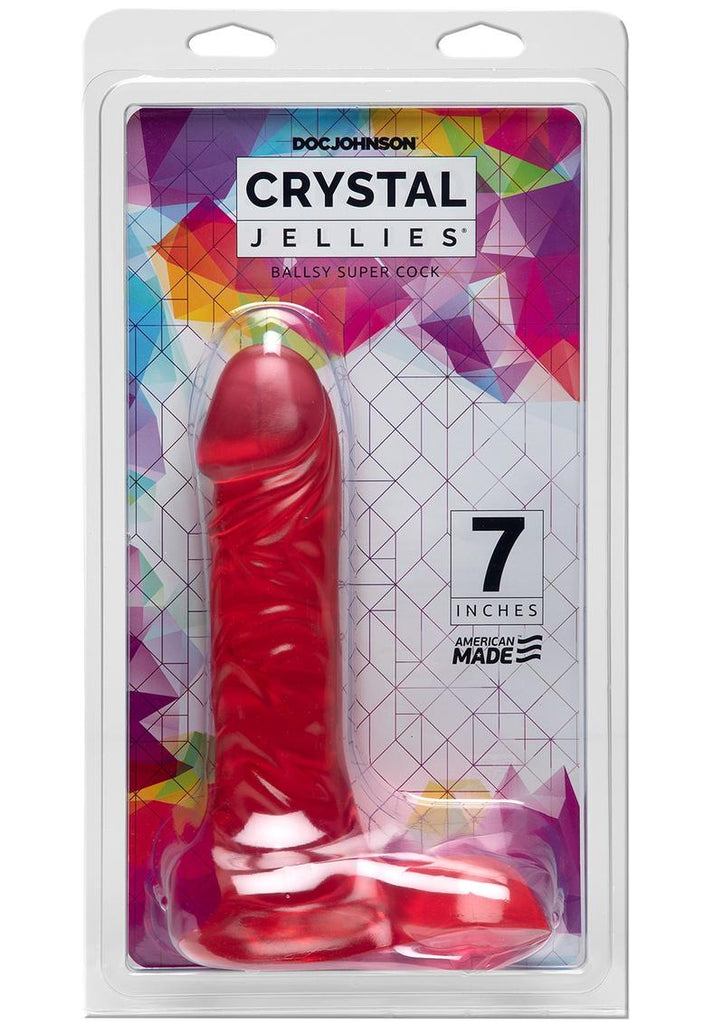 Crystal Jellies Ballsy Super Dildo - Pink - 7in