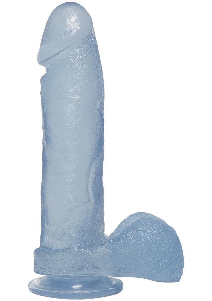 Crystal Jellies Dildo with Balls - Clear - 8in