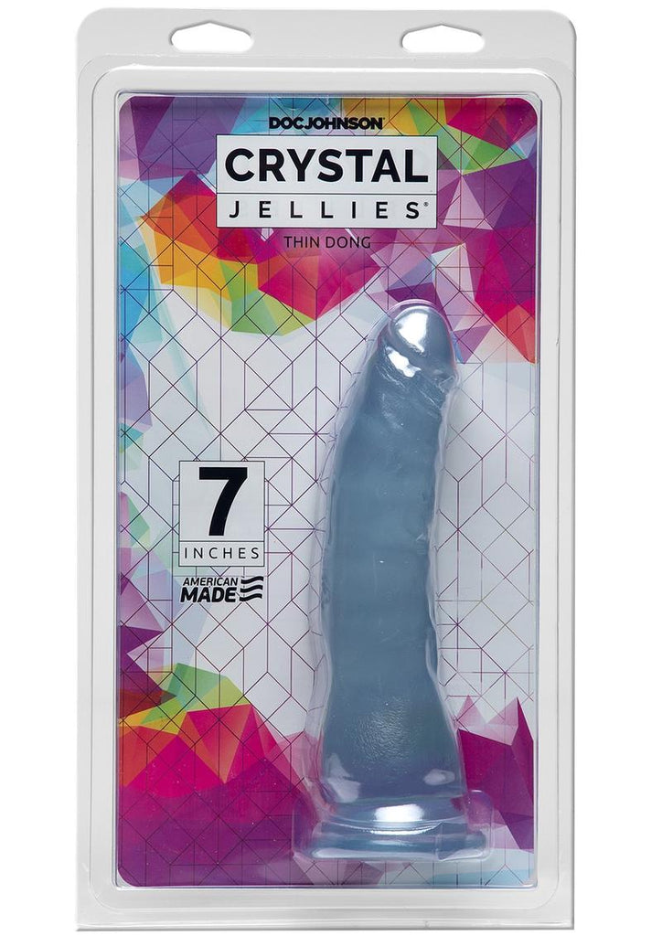 Crystal Jellies Thin Dildo - Clear/Pink - 7in