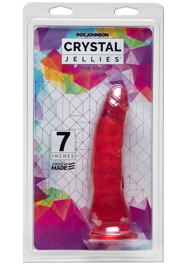 Crystal Jellies Thin Dildo - Clear/Pink - 7in