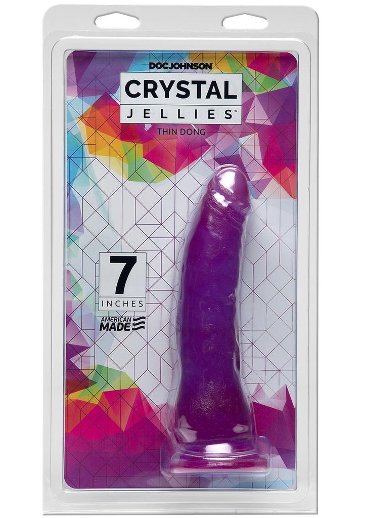 Crystal Jellies Thin Dildo - Purple - 7in