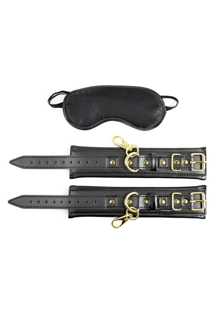Cuffs and Blindfold Set - Special Edition - Black/Gold
