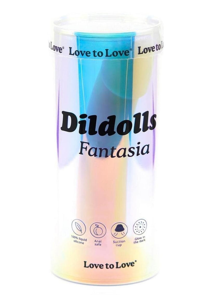 Dildolls Fantasia Silicone Dildo - Glow In The Dark/Multicolor