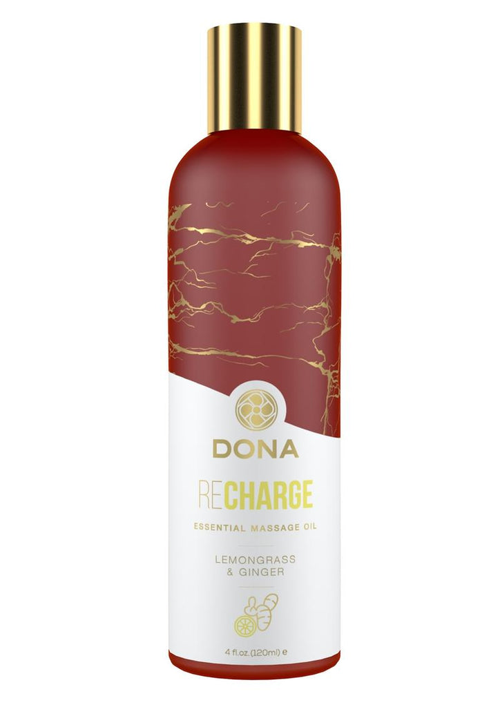 DONA Recharge Vegan Massage Oil Lemongrass and Ginger - 4oz