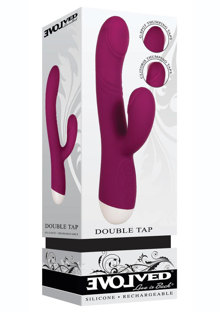Double Tap Silicone Rechargeable G-Spot Vibrator - Red