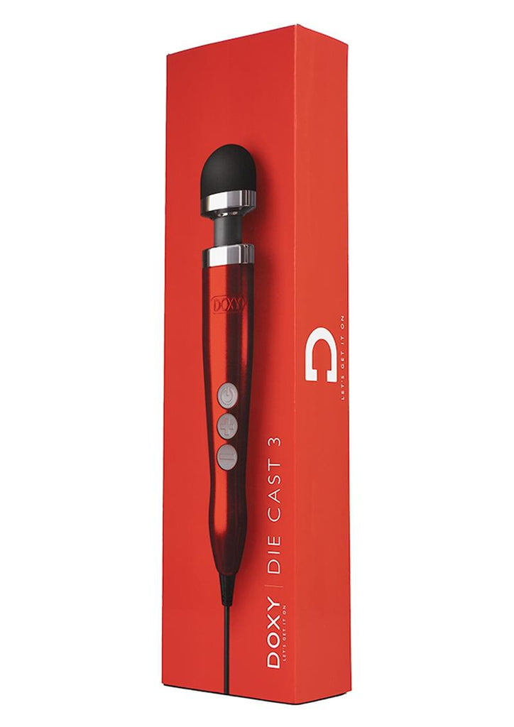 Doxy Die Cast 3 Wand Plug-In Vibrating Body Massager - Metal/Red - Small