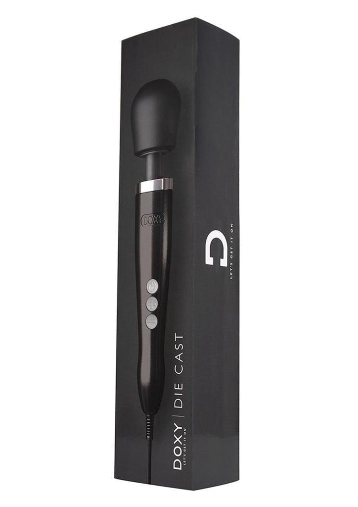 Doxy Die Cast Wand Metal Plug-In Vibrating Body Massager - Black/Metal