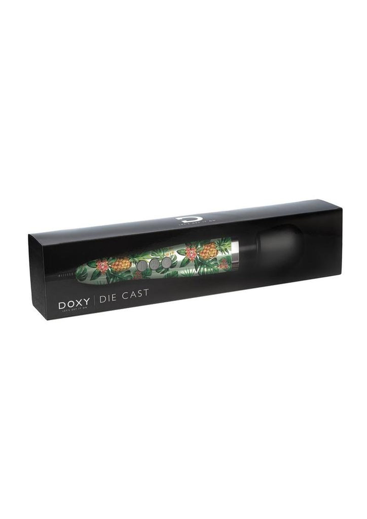 Doxy Die Cast Wand Plug-In Vibrating Body Massager - Metal/Pineapple Pattern