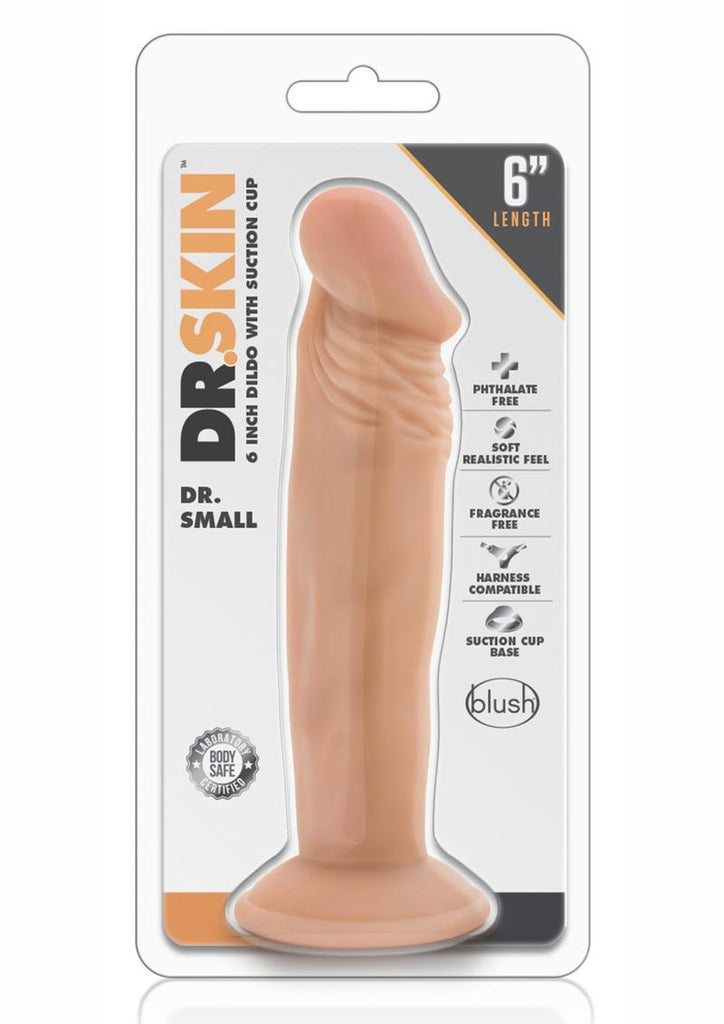 Dr. Skin Dr. Small Dildo with Suction Cup - Flesh/Vanilla - 6in