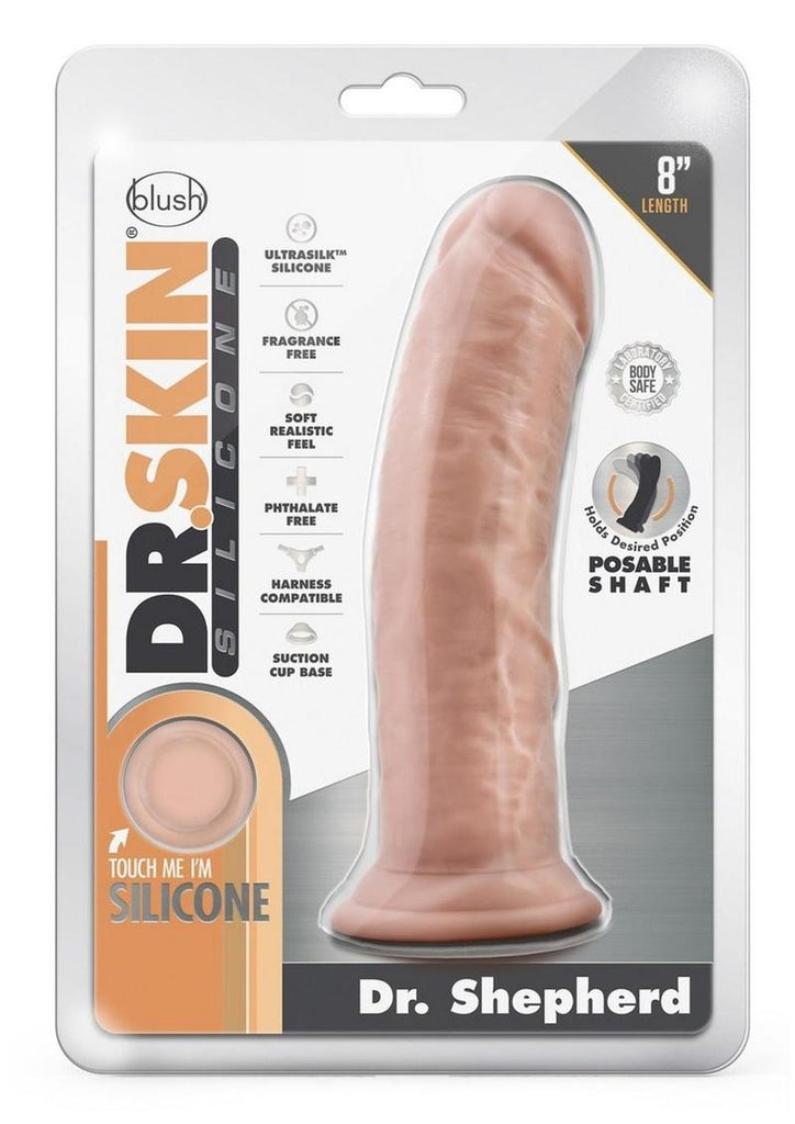Dr. Skin Silicone Dr. Shepherd Dildo with Suction Cup - Vanilla - 8in