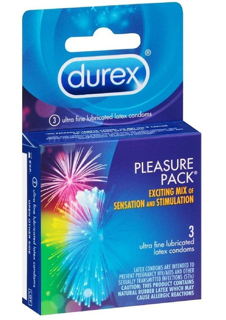 Durex Pleasure Pack Lubricated Latex Condoms - 3-Pack