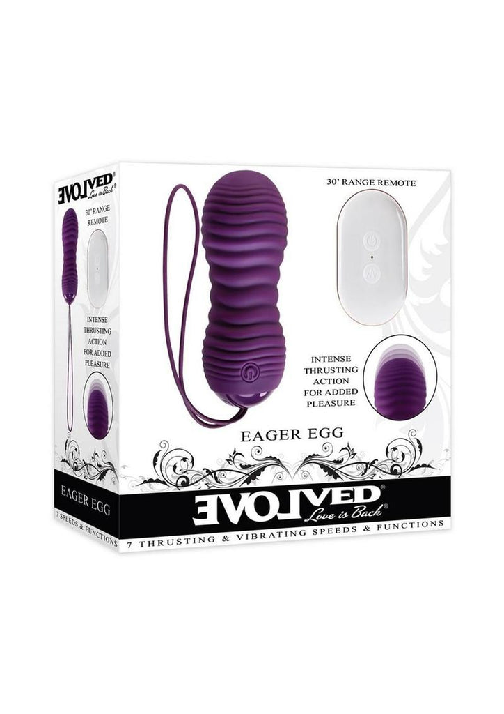 Eager Egg Rechargeable Silicone Egg with Remote Control - Purple