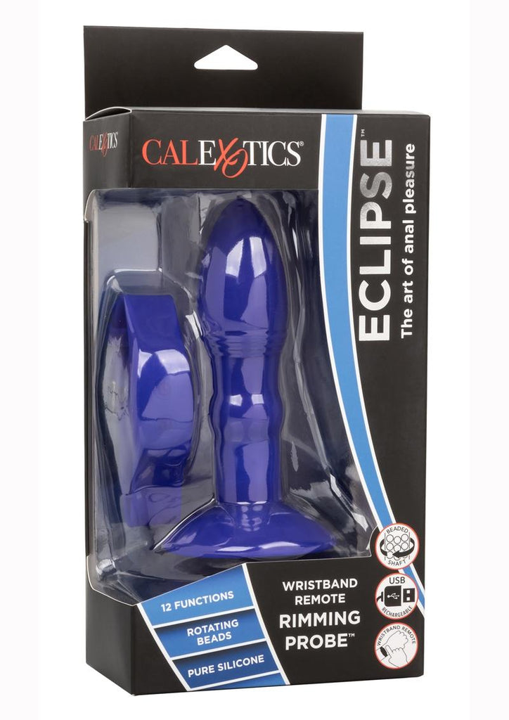 Eclipse Wristband Remote Control Silicone Rechargeable Rimming Probe - Blue