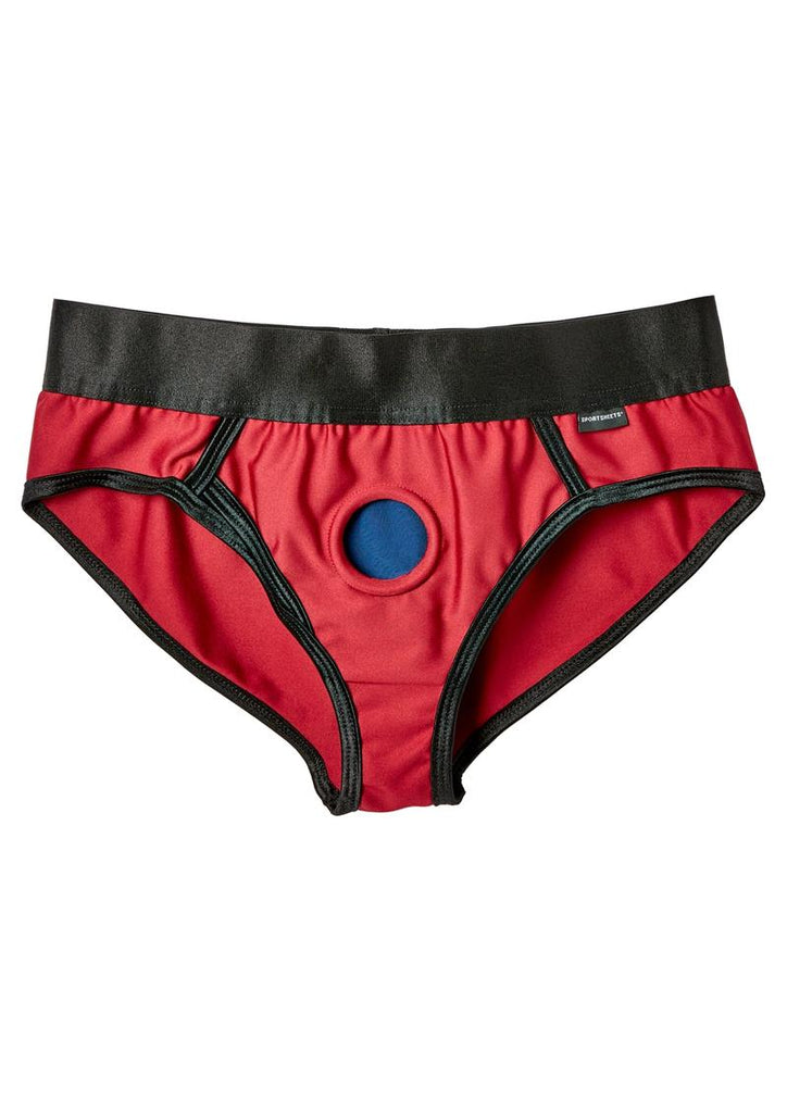 Em.Ex.. Active Harness Wear Contour Harness Briefs - Red - Small