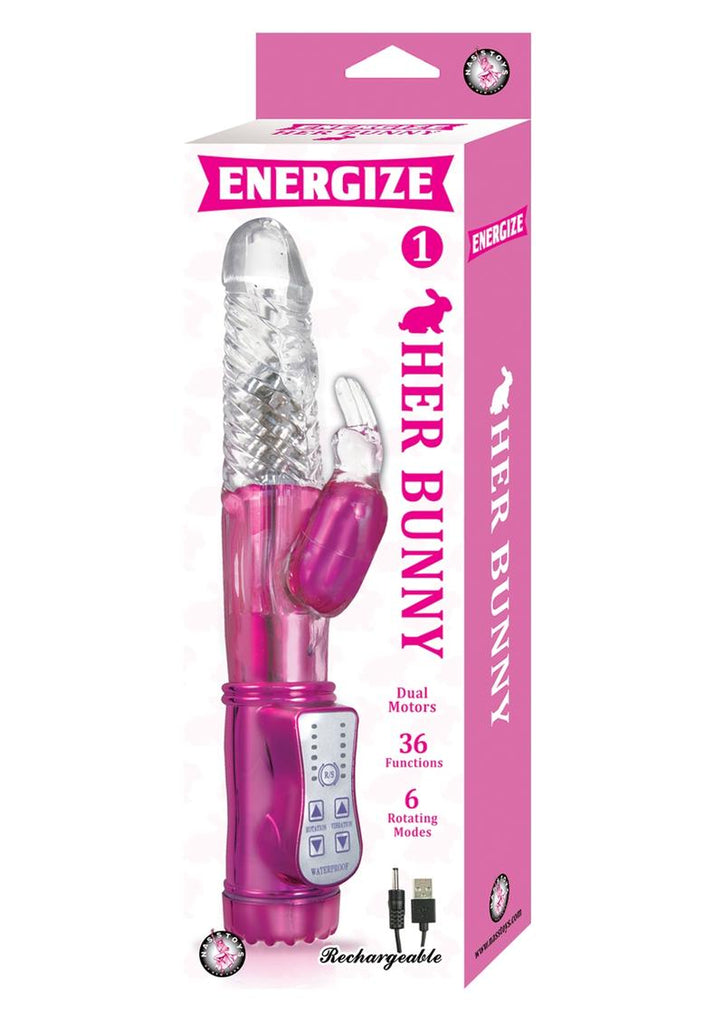 Energize Her Bunny 01 Dual Motors Rechargeable Rabbit Vibrator - Pink