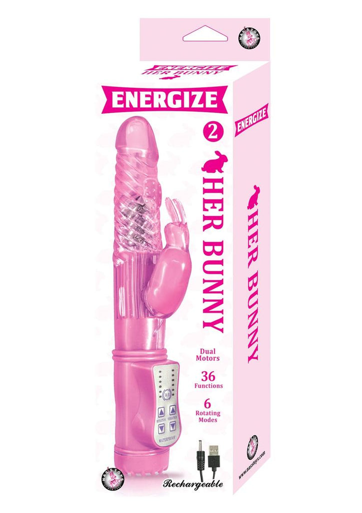 Energize Her Bunny 2 Dual Motor Rechargeable Rabbit Vibrator - Pink