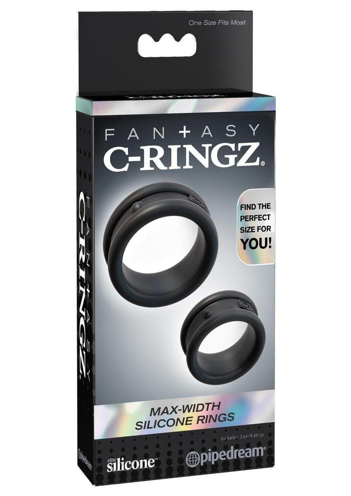 Fantasy C-Ringz Max-Width Silicone Cock Rings - Black