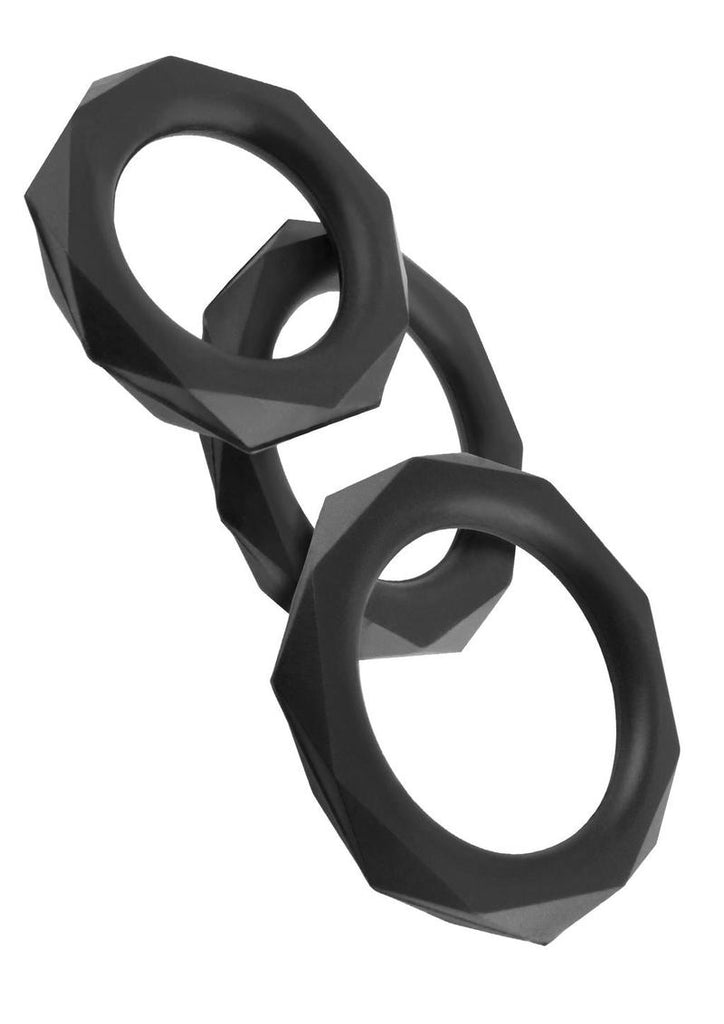 Fantasy C-Ringz Silicone Designer Stamina Cock Ring - Black - Set