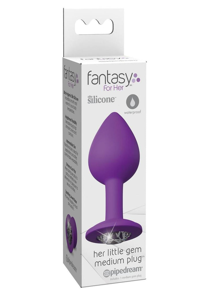 Fantasy For Her Her Little Gem Medium Plug Anal Play Silicone Waterproof - Purple - Medium