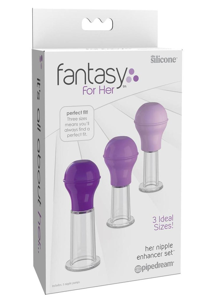 Fantasy For Her Nipple Enhancer Set 3 Size Kit Silicone - Purple
