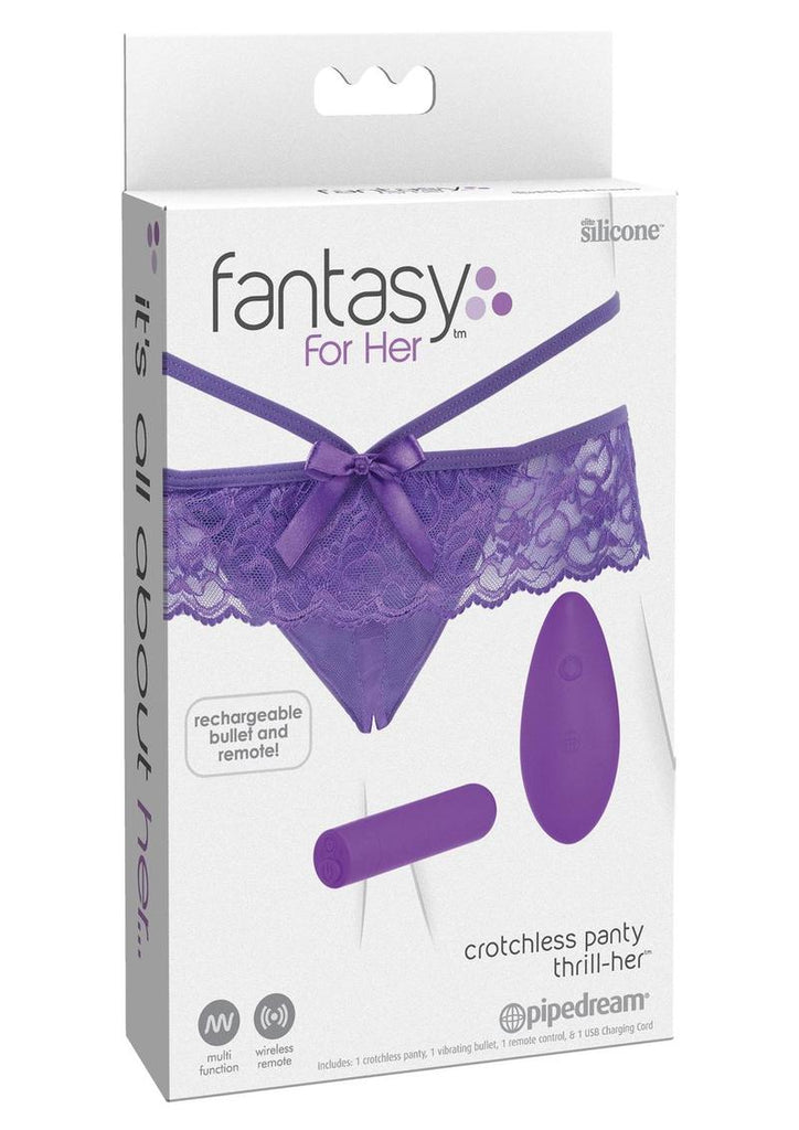 Fantasy Fore Her Thrill Her Crotchless Panty Vibe - Purple