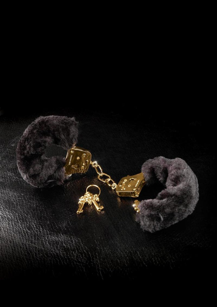 Fetish Fantasy Gold Deluxe Furry Cuffs - Black