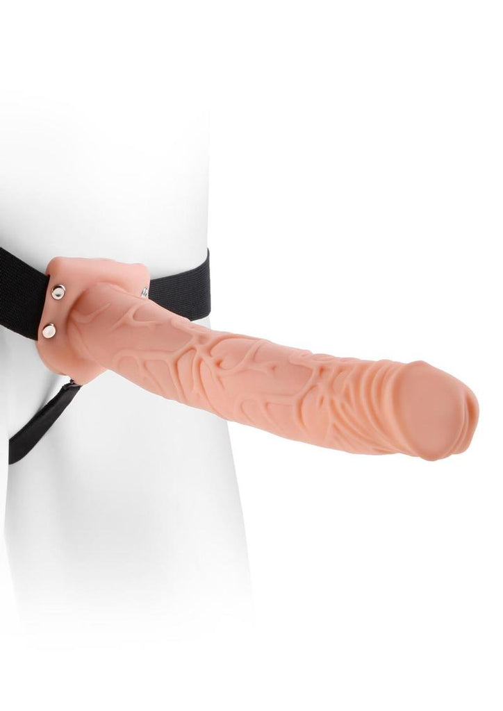 Fetish Fantasy Series Hollow Strap-On Dildo and Stretchy Harness - Vanilla - 11in