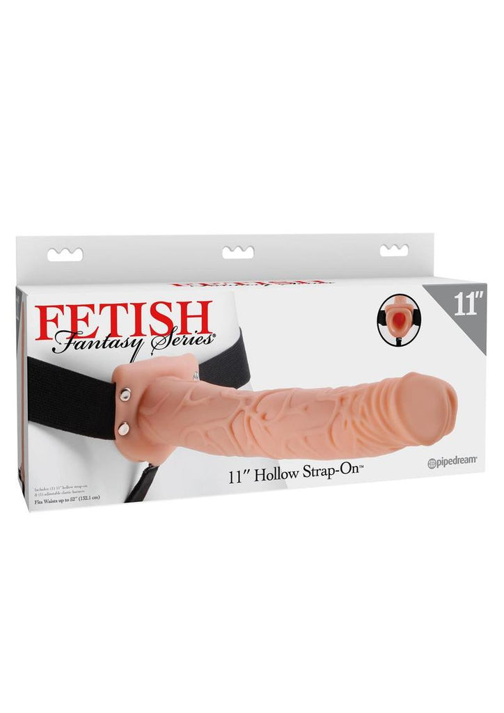Fetish Fantasy Series Hollow Strap-On Dildo and Stretchy Harness - Vanilla - 11in