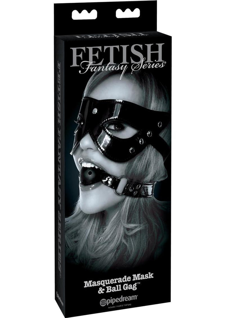 Fetish Fantasy Series Limited Edition Masquerade Mask and Ball Gag - Black - Set