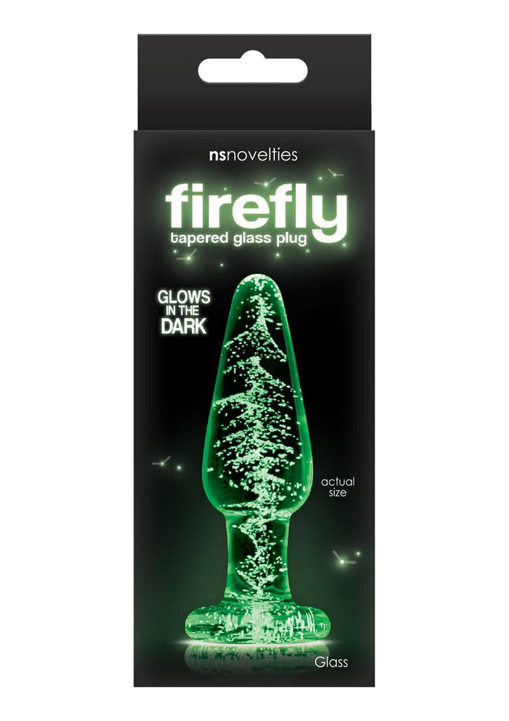 Firefly Tapered Glass Butt Plug - Clear/Glow In The Dark - Medium