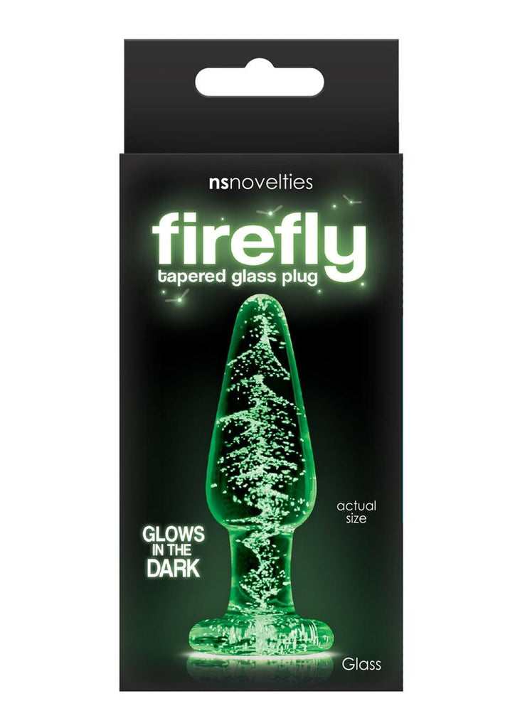 Firefly Tapered Glass Butt Plug - Clear/Glow In The Dark - Small