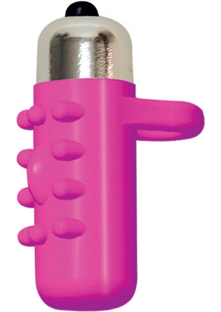 Frisky Fingers Silicone Finger Sleeve with Vibrating Bullet - Magenta/Pink