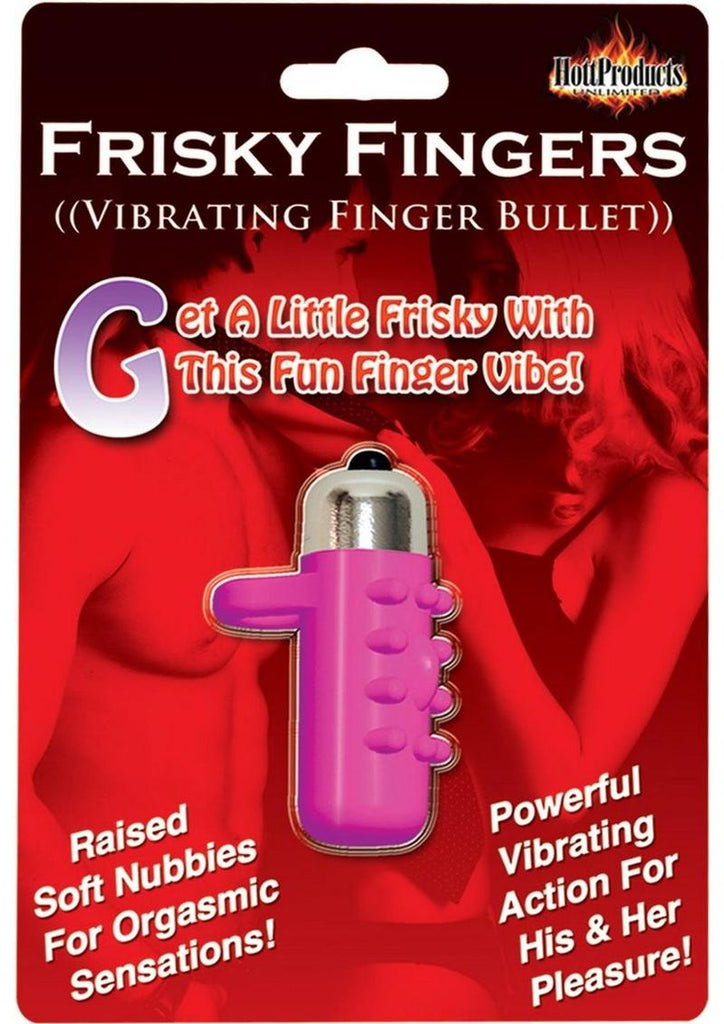 Frisky Fingers Silicone Finger Sleeve with Vibrating Bullet - Magenta/Pink