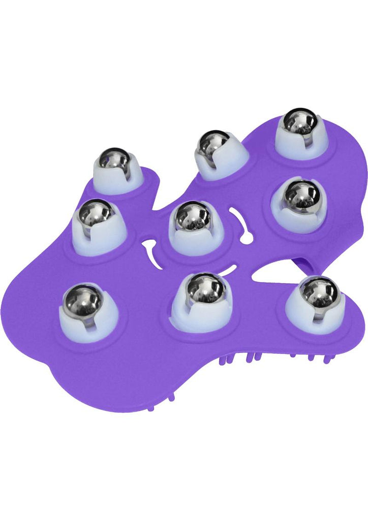 Fuzu Glove Massager Glove with Rolling Balls - Purple