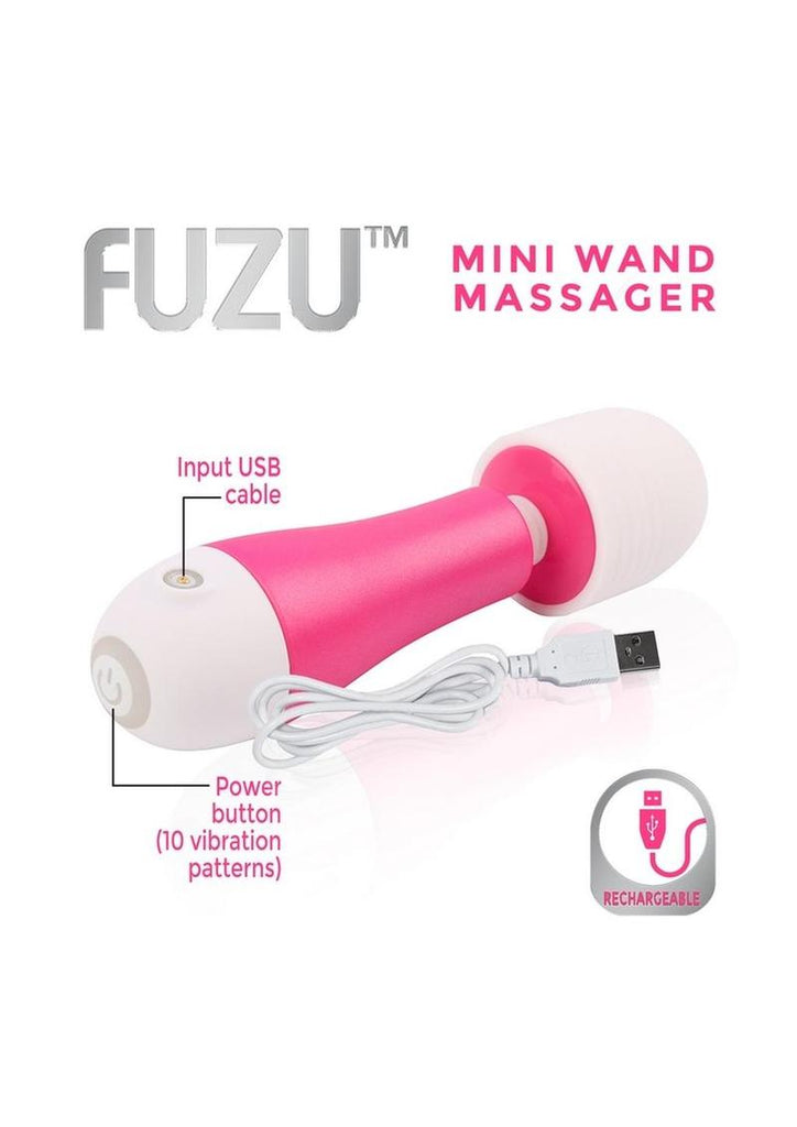 Fuzu Rechargeable Silicone Mini Wand Massager - Pink