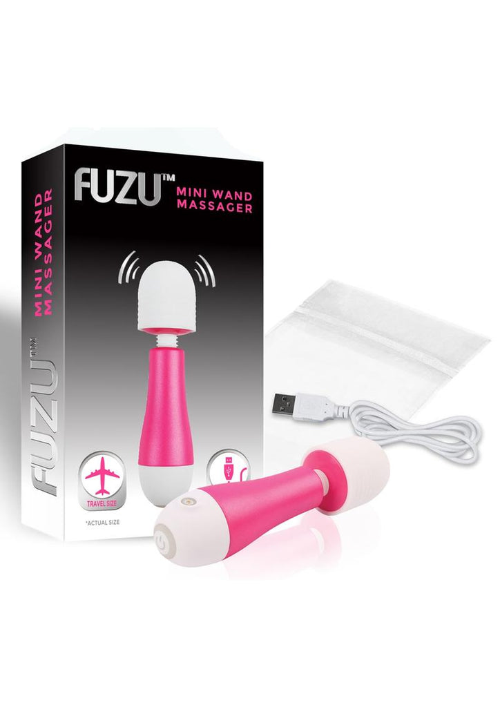 Fuzu Rechargeable Silicone Mini Wand Massager - Pink