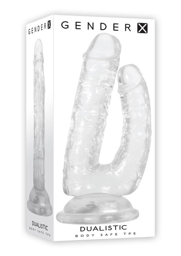 Gender X Dualistic Double-Shafted Dildo - Clear - 9in