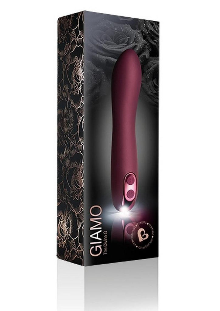 Giamo Silicone Rechargeable G-Spot Vibrator - Burgundy/Red