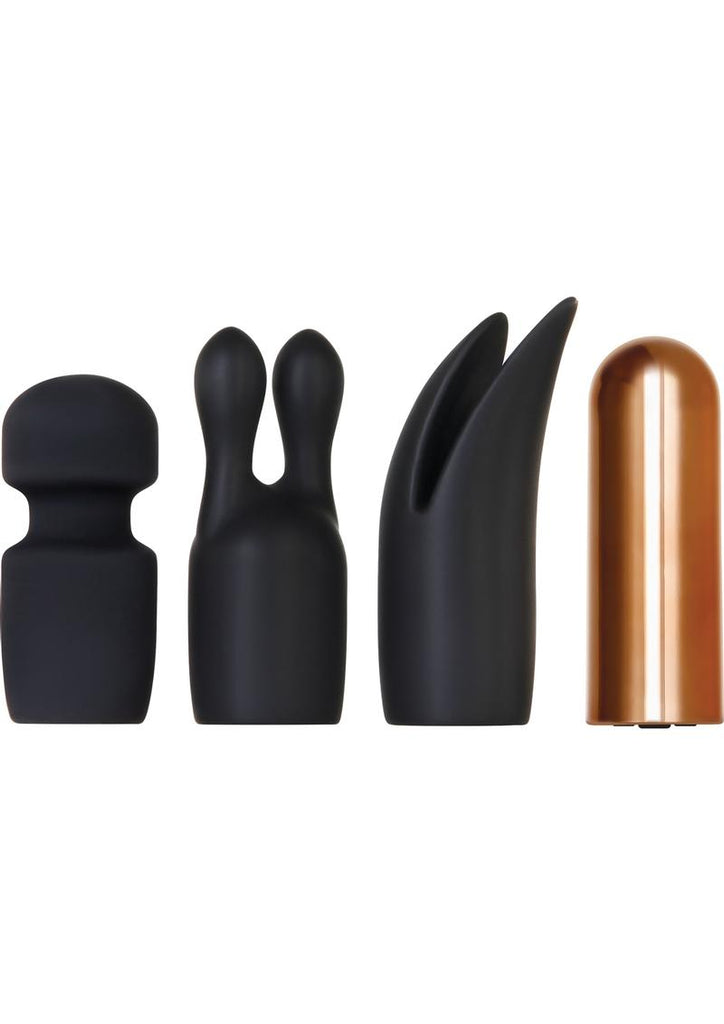 Glam Squad Rechargeable Bullet and 3 Silicone Sleeves Kit - Black/Copper