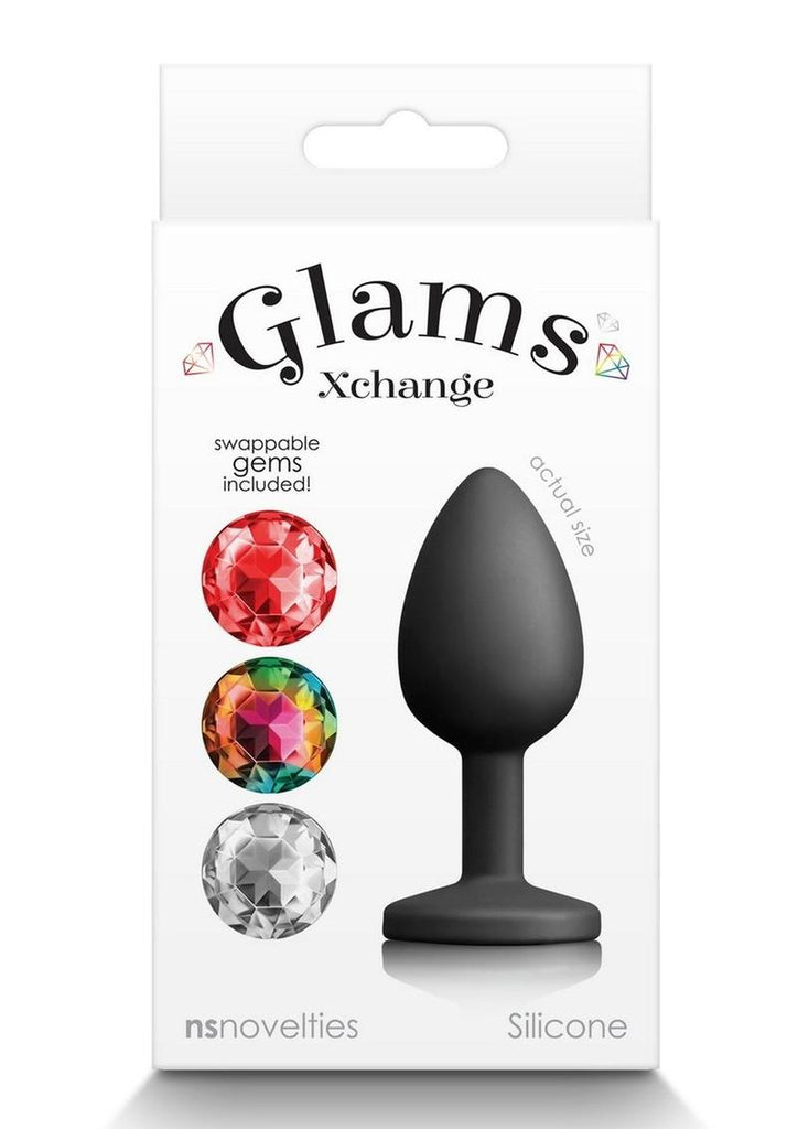 Glams Xchange Round Silicone Anal Plug - Black - Small