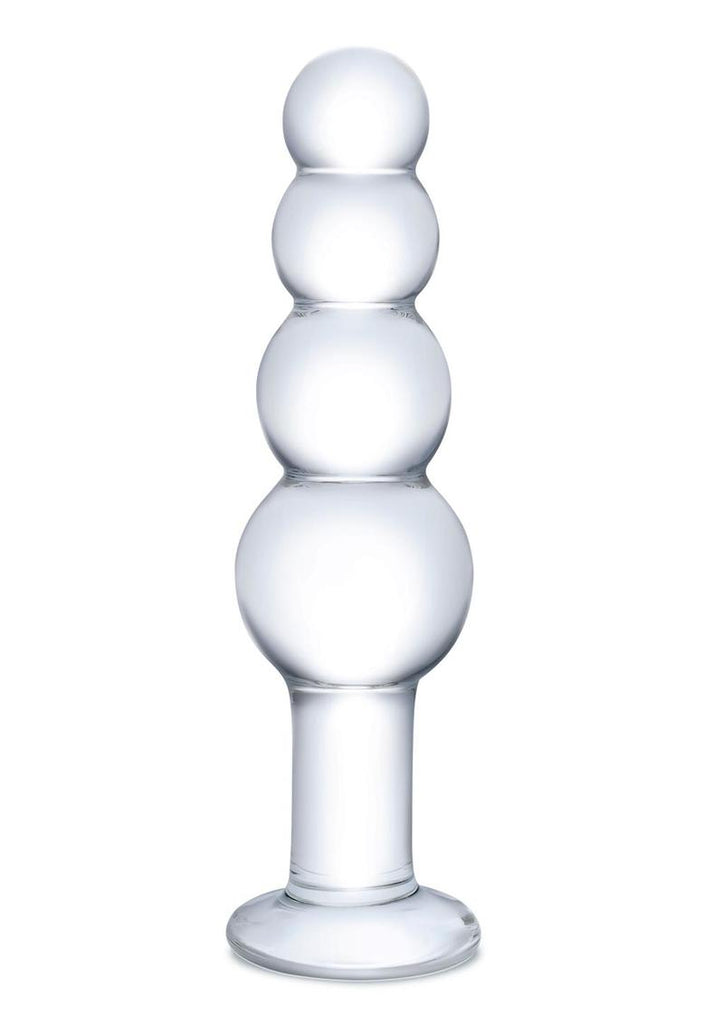 Glas Beaded Glass Butt Plug - Clear - 7.25in