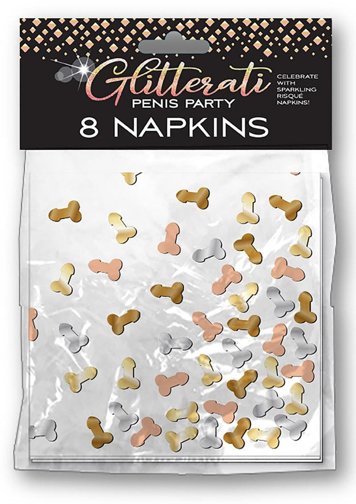 Glitterati Penis Party Napkins - 8 Pack