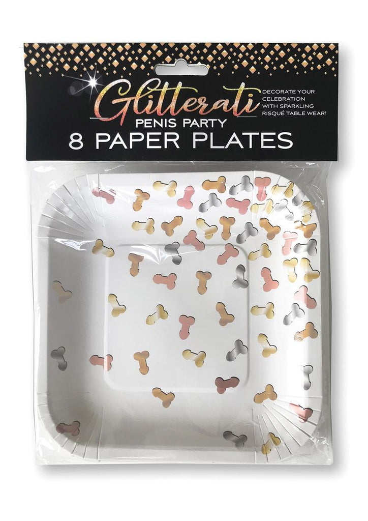 Glitterati Penis Party Paper Plates - 8 Pack