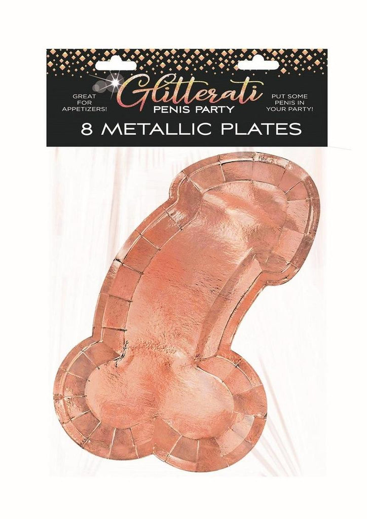 Glitterati Penis Plates - Rose Gold - 10in - 8 Per Pack