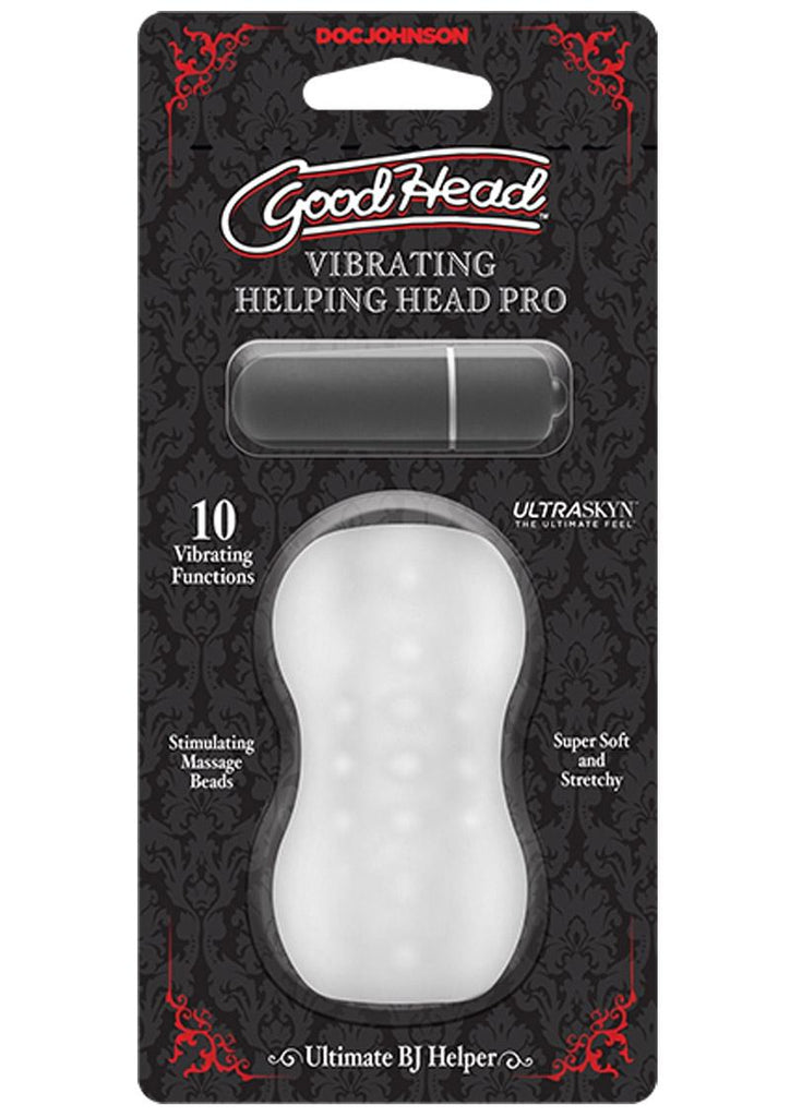 Goodhead Helping Head Pro Vibrating Masturbator with Bullet - Frost/White