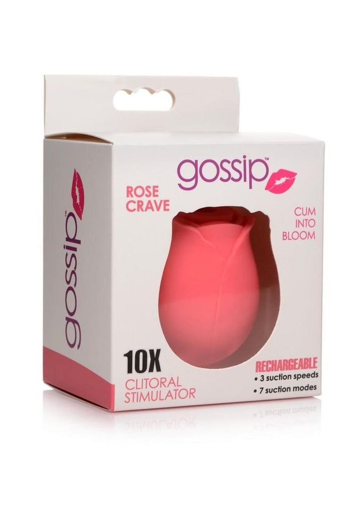 Gossip Rose Crave 10x Rechargeable Silicone Clitoral Stimulator - Coral/Pink