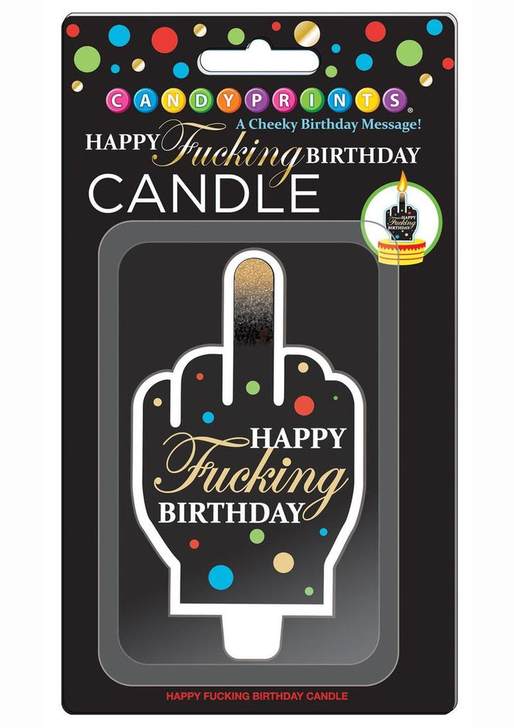 Happy F'n Birthday Fu Finger Candle - Multicolor